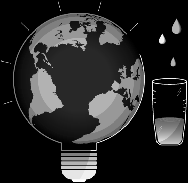 εικόνα του πλανήτη με λάμπα για να συμβολίζει τις περιβαλλοντικές επιπτώσεις μέσω οργανώσεων